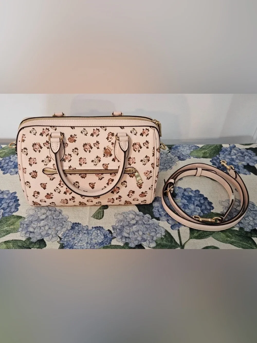 Coach Rowan Satchel Rose Print (MSRP $398)